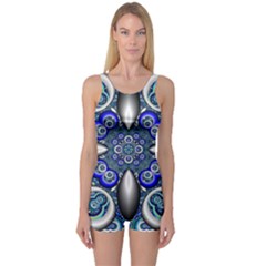 Fractal Cathedral Pattern Mosaic One Piece Boyleg Swimsuit by Nexatart