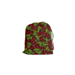 Cherry Jammy Pattern Drawstring Pouches (xs)  by Valentinaart