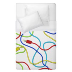 Colorful Audio Cables Duvet Cover (single Size) by Valentinaart