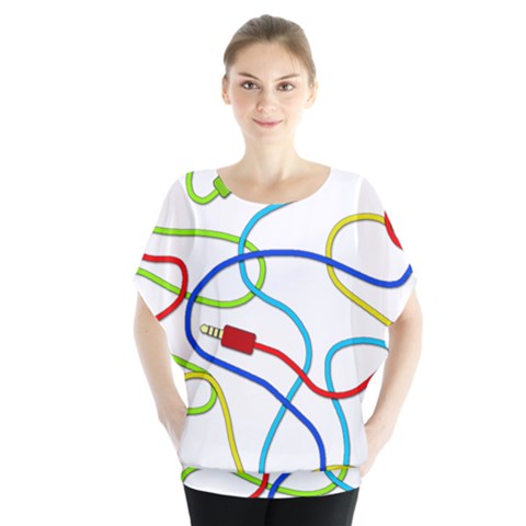 Colorful Audio Cables Blouse by Valentinaart