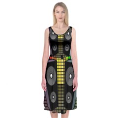 Loudspeakers  Midi Sleeveless Dress by Valentinaart