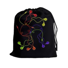 Colorful Earphones Drawstring Pouches (xxl) by Valentinaart