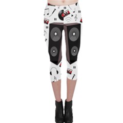 Loud Music Capri Leggings  by Valentinaart