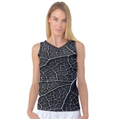 Leaf Pattern  B&w Women s Basketball Tank Top