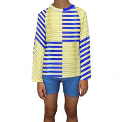 Metallic Gold Texture Kids  Long Sleeve Swimwear by Nexatart