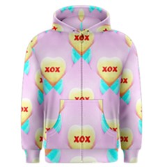 Pastel Heart Men s Zipper Hoodie by Nexatart