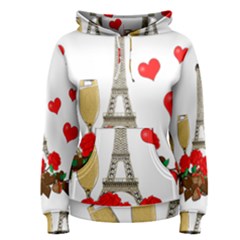 Romance In Paris Women s Pullover Hoodie by Valentinaart