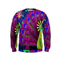 Peacock Abstract Digital Art Kids  Sweatshirt