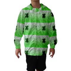 Shamrock Pattern Hooded Wind Breaker (kids) by Nexatart