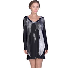 Silhouette Of Lovers Long Sleeve Nightdress