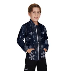 Snowflake Snow Snowing Winter Cold Wind Breaker (kids) by Nexatart