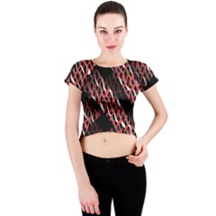 Weave And Knit Pattern Seamless Crew Neck Crop Top by Nexatart