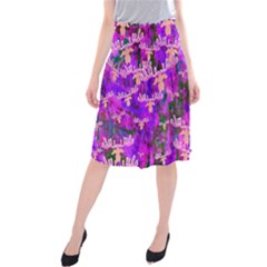 Watercolour Paint Dripping Ink Midi Beach Skirt by Nexatart