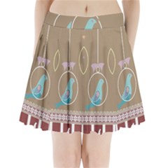 Isolated Wallpaper Bird Sweet Fowl Pleated Mini Skirt by Amaryn4rt