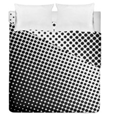 Background Wallpaper Texture Lines Dot Dots Black White Duvet Cover Double Side (queen Size)