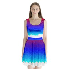 Gradient Red Blue Landfill Split Back Mini Dress  by Amaryn4rt