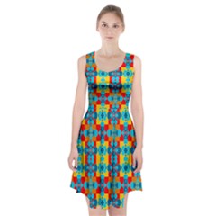 Pop Art Abstract Design Pattern Racerback Midi Dress by Amaryn4rt