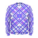 Geometric Plaid Pale Purple Blue Men s Sweatshirt View1