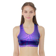 Background Brush Particles Wave Sports Bra With Border by Amaryn4rt