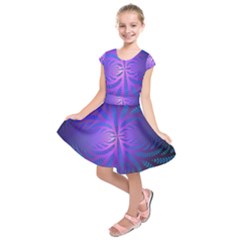 Background Brush Particles Wave Kids  Short Sleeve Dress