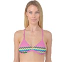 Easter Chevron Pattern Stripes Reversible Tri Bikini Top View3