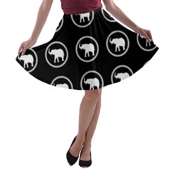 Elephant Wallpaper Pattern A-line Skater Skirt