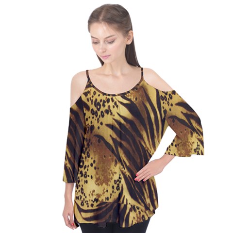 Stripes Tiger Pattern Safari Animal Print Flutter Tees by Amaryn4rt