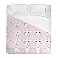 Sheep Wallpaper Pattern Pink Duvet Cover (full/ Double Size) by Amaryn4rt