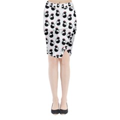 Cat Seamless Animal Pattern Midi Wrap Pencil Skirt