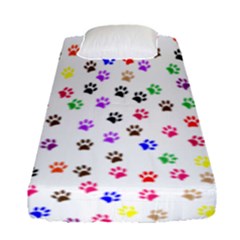 Paw Prints Background Fitted Sheet (single Size) by Amaryn4rt