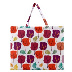 Tree Pattern Background Zipper Large Tote Bag by Amaryn4rt