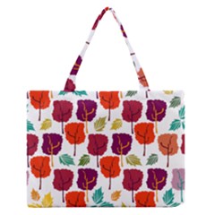 Tree Pattern Background Medium Zipper Tote Bag by Amaryn4rt