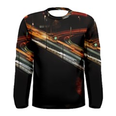 Highway Night Lighthouse Car Fast Men s Long Sleeve Tee by Amaryn4rt