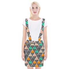 Abstract Geometric Triangle Shape Suspender Skirt