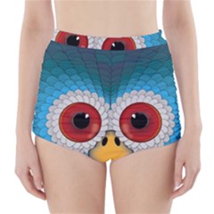 Bird Eyes Abstract High-waisted Bikini Bottoms