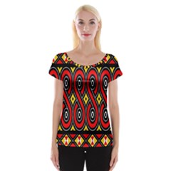 Toraja Traditional Art Pattern Women s Cap Sleeve Top by Amaryn4rt