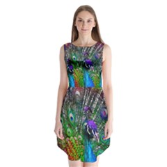 3d Peacock Pattern Sleeveless Chiffon Dress   by Amaryn4rt