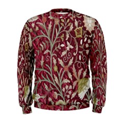 Crewel Fabric Tree Of Life Maroon Men s Sweatshirt by Amaryn4rt