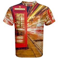 Telephone Box London Night Men s Cotton Tee by Amaryn4rt