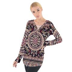 Vectorized Traditional Rug Style Of Traditional Patterns Women s Tie Up Tee