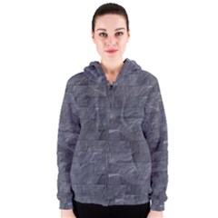 Excellent Seamless Slate Stone Floor Texture Women s Zipper Hoodie by Amaryn4rt