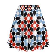 Morrocan Fez Pattern Arabic Geometrical High Waist Skirt