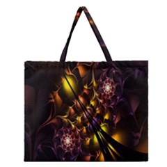 Art Design Image Oily Spirals Texture Zipper Large Tote Bag