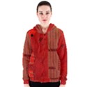 Computer Texture Red Motherboard Circuit Women s Zipper Hoodie View1