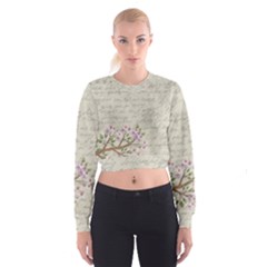 Cherry Blossom Women s Cropped Sweatshirt by Valentinaart