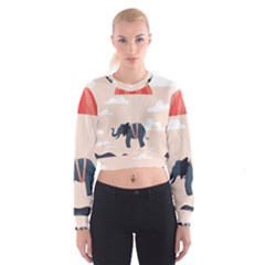 Digital Slon Parashyut Vektor Women s Cropped Sweatshirt by Simbadda