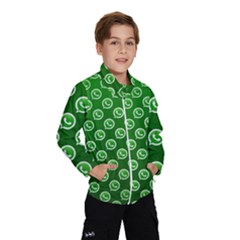 Whatsapp Logo Pattern Wind Breaker (kids) by Simbadda