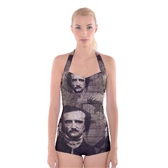 Edgar Allan Poe  Boyleg Halter Swimsuit  by Valentinaart