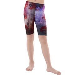 David Bowie  Kids  Mid Length Swim Shorts by Valentinaart