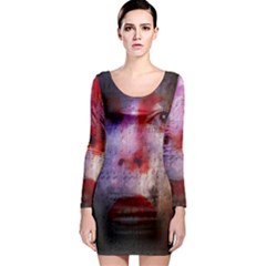 David Bowie  Long Sleeve Bodycon Dress by Valentinaart